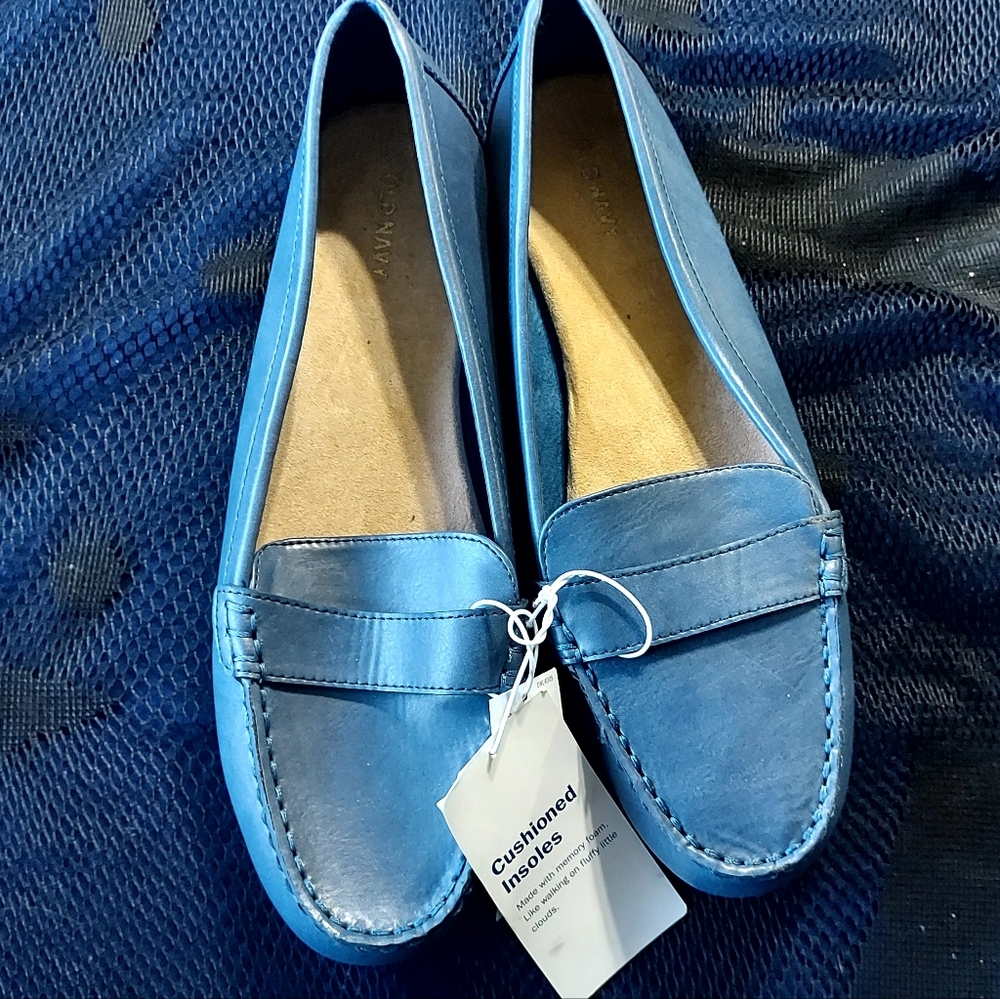 Old Navy Blue Leather Loafers